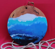 Load image into Gallery viewer, Circular Reef, Wood Burned Platter; Ocean Birds