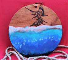 Load image into Gallery viewer, Circular Reef, Wood Burned Platter; Ocean Sail Fish (Sakuvorowaqa)