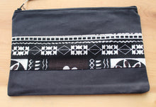 Load image into Gallery viewer, Cosmetic Essential Black Bag with Tapa Prints