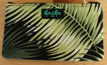 Load image into Gallery viewer, Makeup Travel Pouch Black Tropical Palm Leaf