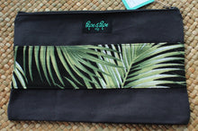Load image into Gallery viewer, Cosmetic Essential Bag Black Tropical Palm