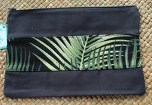 Load image into Gallery viewer, Cosmetic Essential Bag Black Tropical Palm