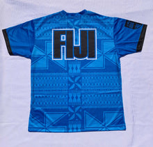 Load image into Gallery viewer, Fiji Rugby Fan T-Shirt Blue - Au Bole Tu Ga