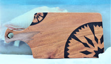 Load image into Gallery viewer, Cheeseboard or Platter with Tropical Themed Wood Burned Art