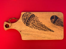 Load image into Gallery viewer, Cheeseboard or Platter with Tropical Themed Wood Burned Art