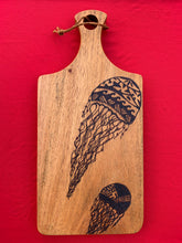 Load image into Gallery viewer, Cheeseboard or Platter with Tropical Themed Wood Burned Art