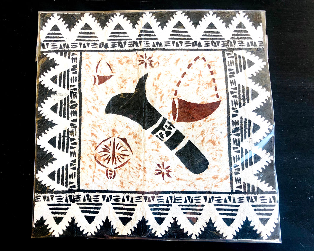 Fijian Tapa Wall Decoration-War Club/Tabua