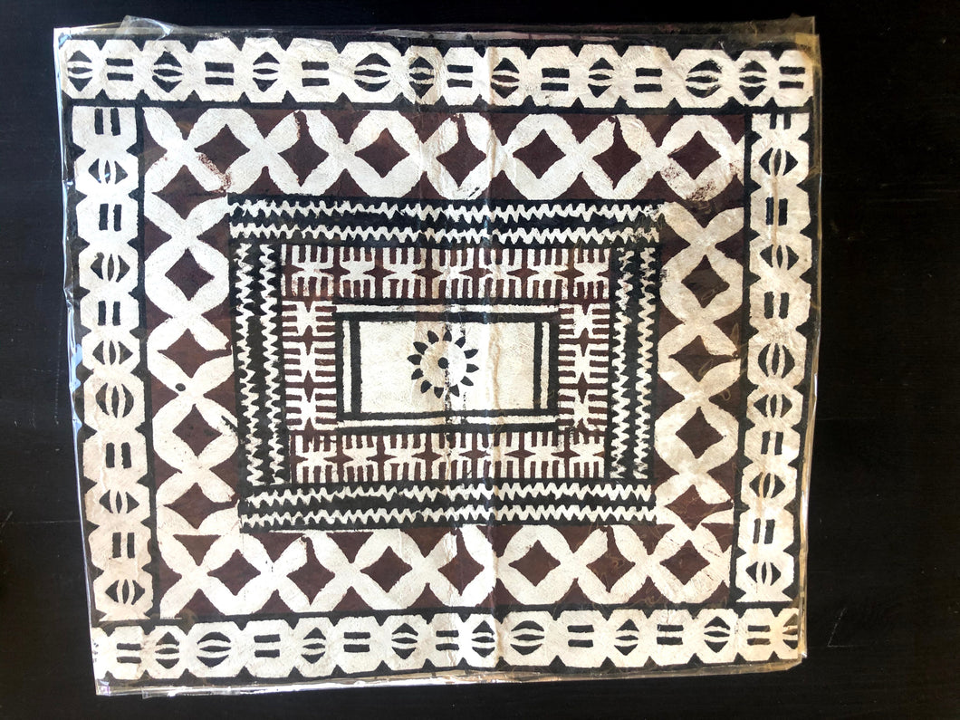 Fijian Tapa Wall Decoration-Masi Tribal Motifs-Straight edges