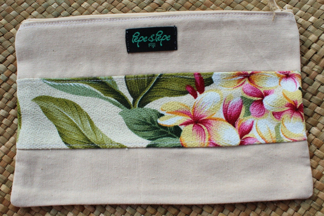 Cosmetic Essential Bag Floral Beige