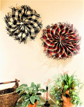 Load image into Gallery viewer, Pandanus Leaf Bow; Wall Hanging Decoration in Black, Beige &amp; Red
