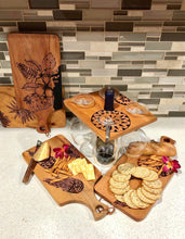 Load image into Gallery viewer, Wood Art Fiji, Wine Caddy, Bar ,Cheeseboard, Chacuterie Board, Fiji Carving, Tribal Art, Sustainable Wood
