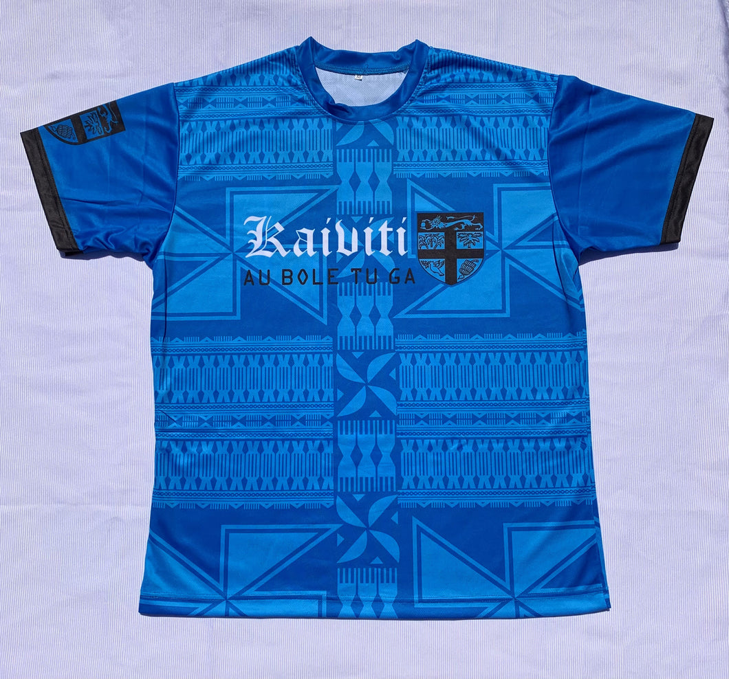 Fiji Rugby Fan T-Shirt Blue - Au Bole Tu Ga