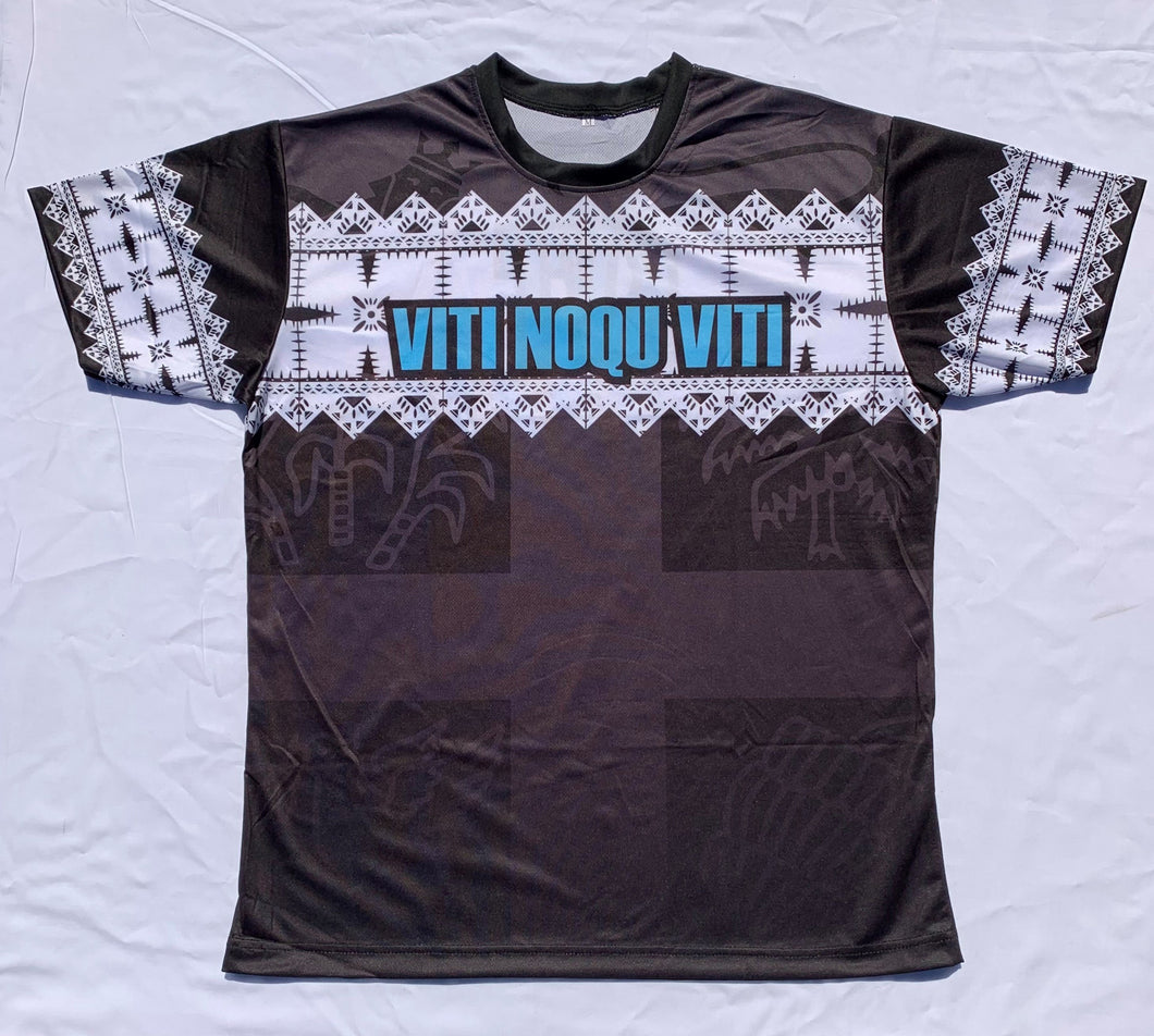 Fiji Rugby Fan T-Shirt Black - Viti Noqu Viti