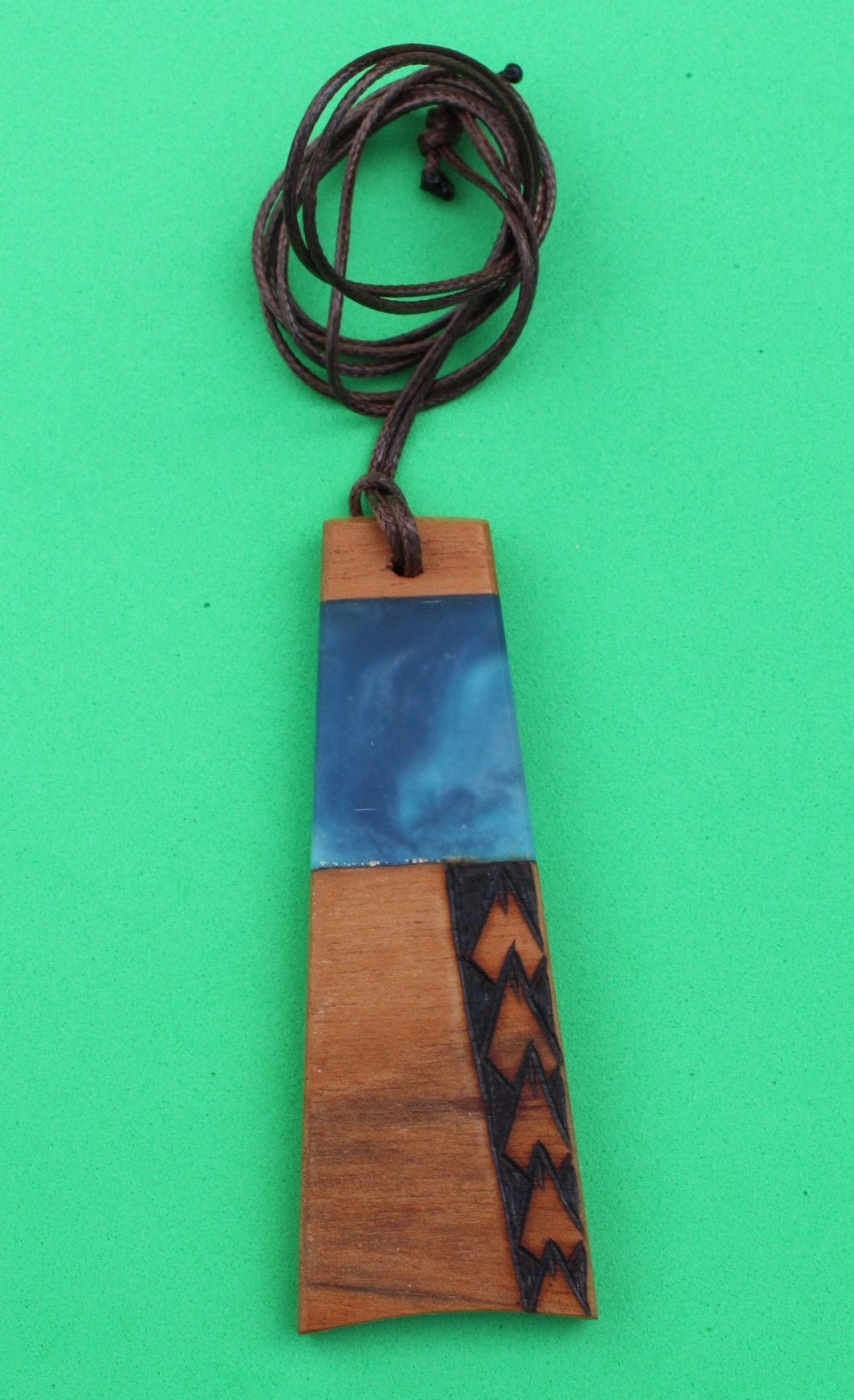 Pendant; Handcrafted with Wood Burned Designs